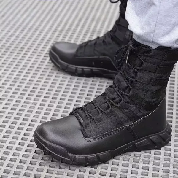 Bottes de combat tactiques homme – cuir respirant – vert militaire désert – Image 11