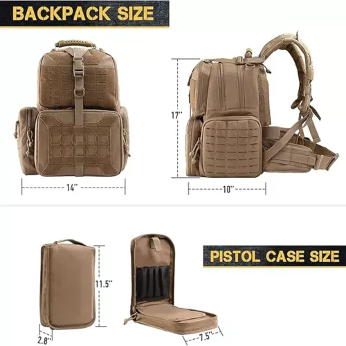 Alternative view of Sac à dos tactique militaire 30L – toile résistante couleur sable – outdoor randonnée