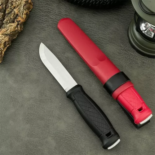 Alternative view of Couteau de chasse lame fixe 440C – acier inoxydable tactique noir