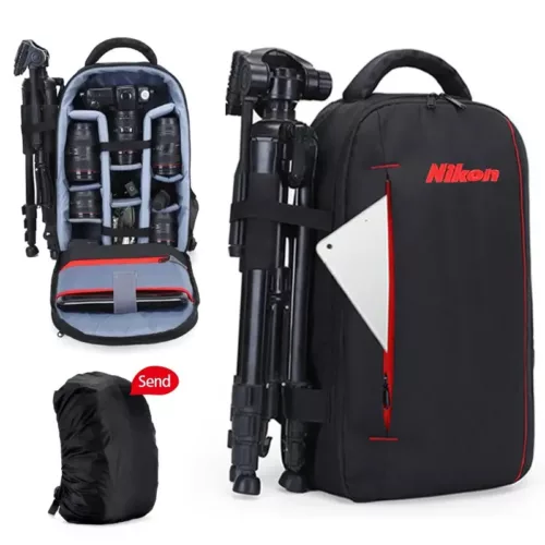 Sac à dos photo professionnel imperméable en nylon résistant pour reflex Canon Nikon Sony