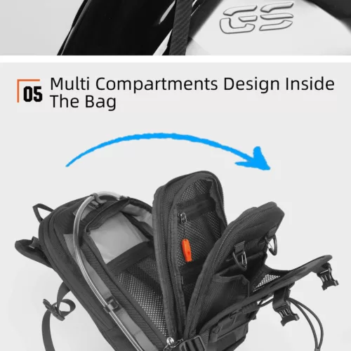 Sac de moto étanche multifonction avec système MOLLE et housse de pluie intégrée