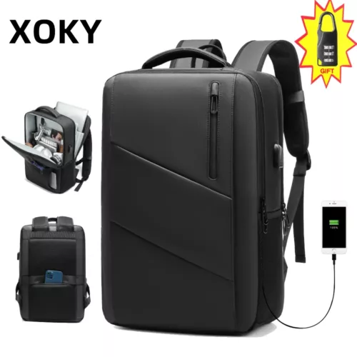 Sac à dos antivol homme extensible avec port USB – idéal ordinateur portable