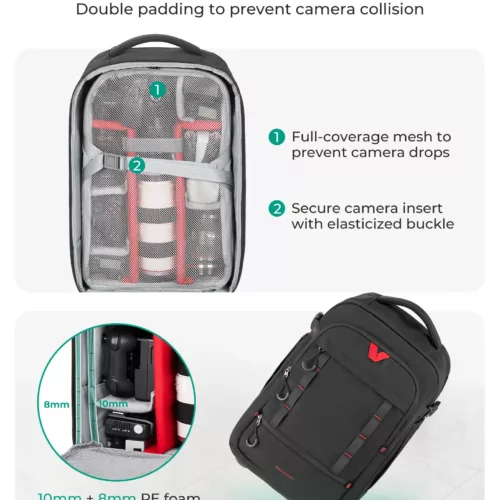 Sac à dos photo à roulettes pour reflex – compartiments modulables et laptop