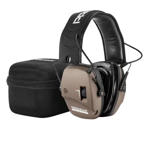 Casque anti-bruit électronique tactique pour chasse et tir – noir pliable