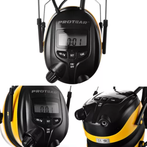 Casque anti-bruit électronique avec radio AM/FM – NRR 25dB – noir sécurité