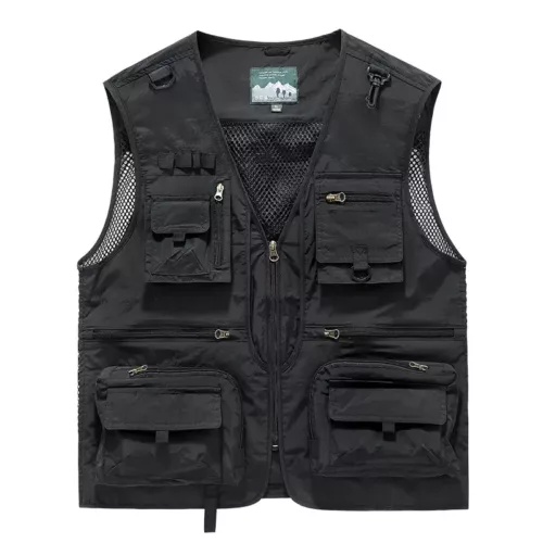 Alternative view of Gilet sans manches homme multi-poches – tissu léger outdoor kaki ou noir