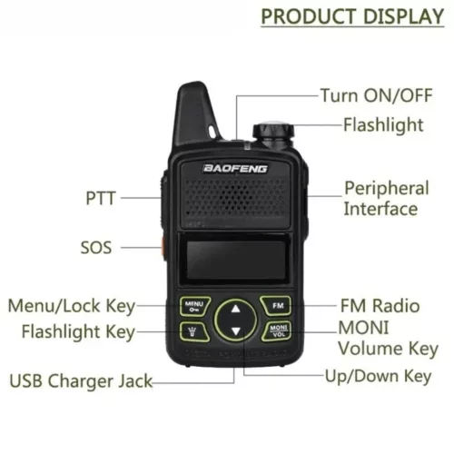 Alternative view of Talkie-walkie mini format – 2 pièces compacts portables pour chasse ou plein air