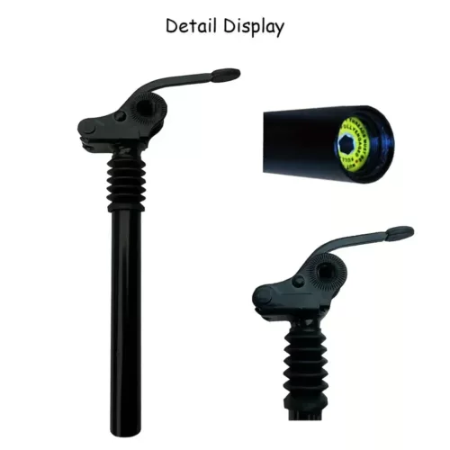 Tige de selle télescopique avec siège pivotant 360° et amortisseur intégré