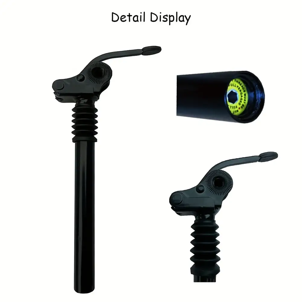 Tige de selle télescopique avec siège pivotant 360° et amortisseur intégré