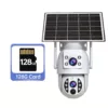 Caméra de sécurité extérieure solaire 1296P PTZ avec vision nocturne couleur