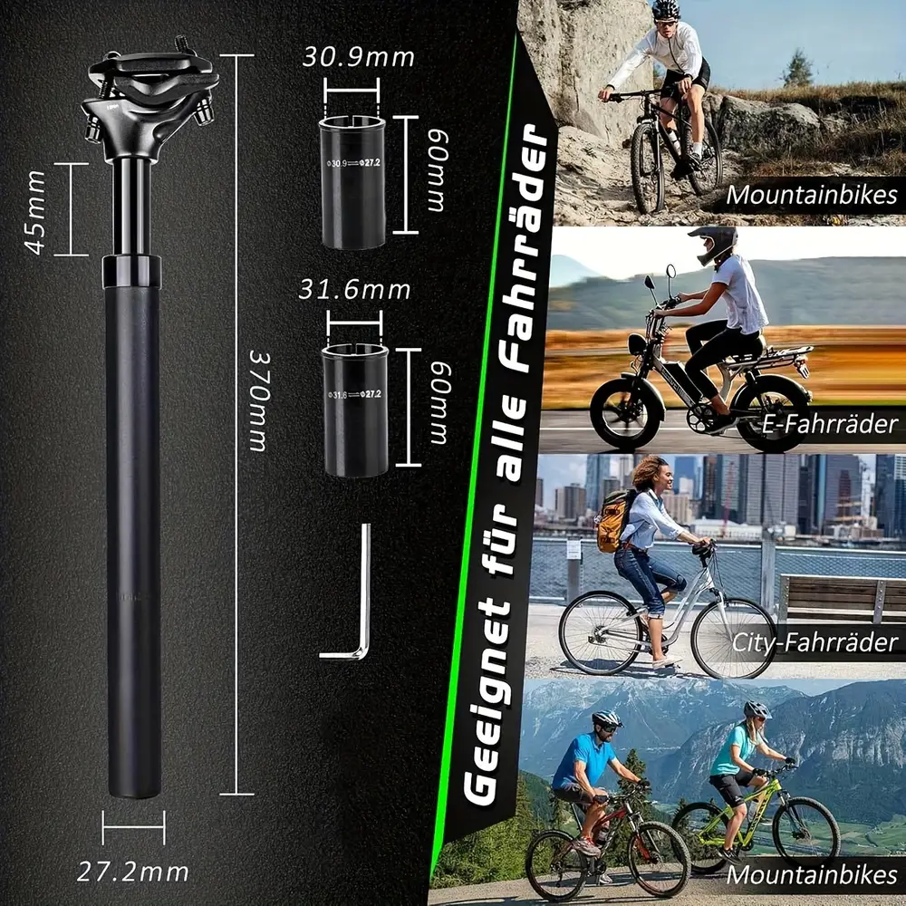Tige de selle télescopique avec absorption des chocs – confort et stabilité vélo