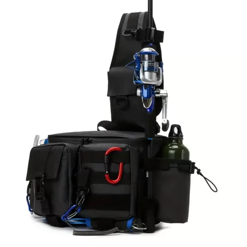 Sac de pêche multifonction avec canne intégrée et kit complet d’accessoires