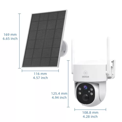 Caméras de surveillance extérieures sans fil solaires 3MP – pack de 2, vision 360° et détection AI