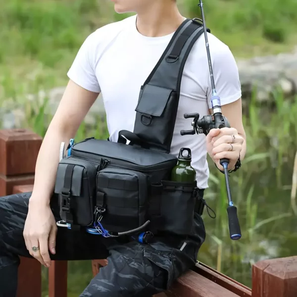 Sac de pêche multifonction avec canne intégrée et kit complet d’accessoires