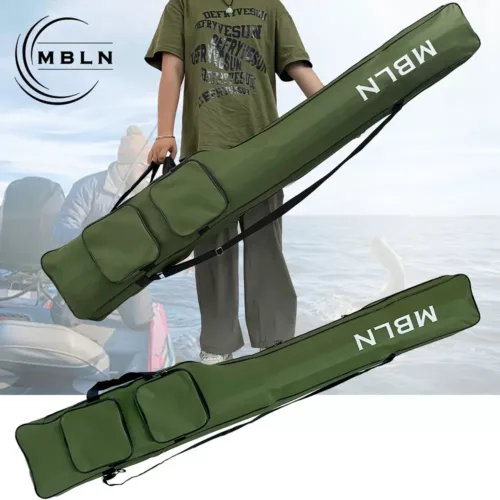 Sac fourreau pour canne à pêche – étui portable grande capacité avec poches accessoires