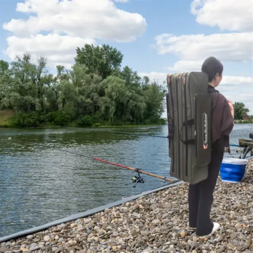 Sac fourreau de pêche militaire vintage avec fermeture éclair renforcée