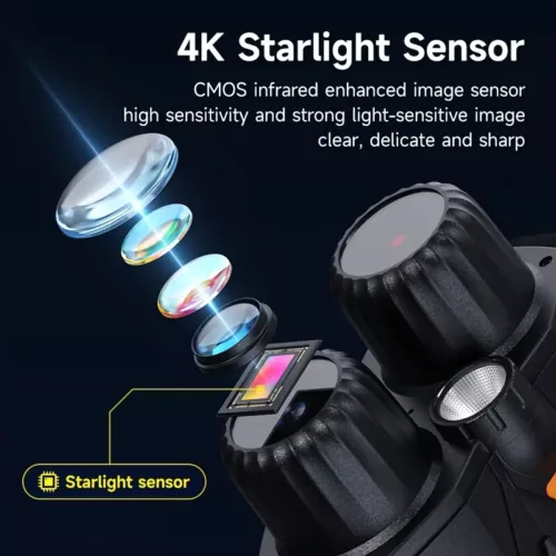 Jumelles vision nocturne HD 4K avec enregistrement vidéo 1080P et écran LCD 3
