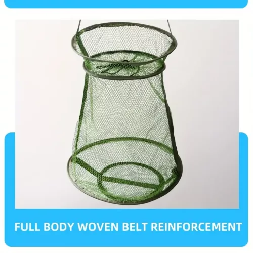 Bourriche de pêche pliable en nylon renforcé – panier filet robuste et compact