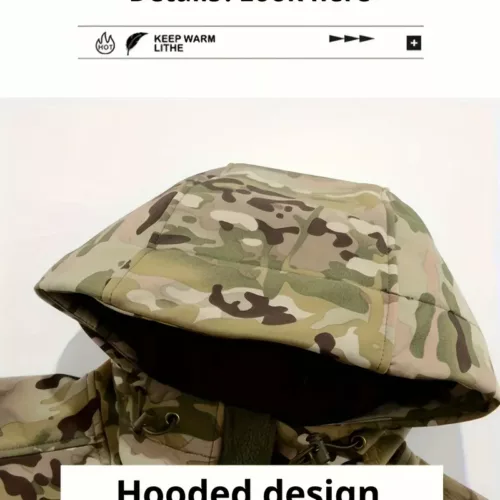 Alternative view of Veste matelassée homme à capuche zippée – chaude et coupe-vent noire