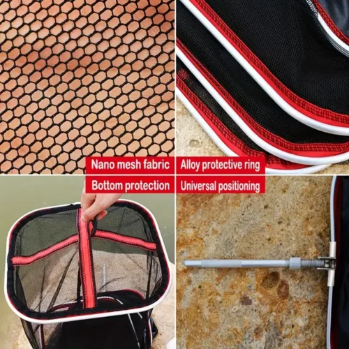 Panier de pêche pliable en filet nylon – bourriche portable séchage rapide
