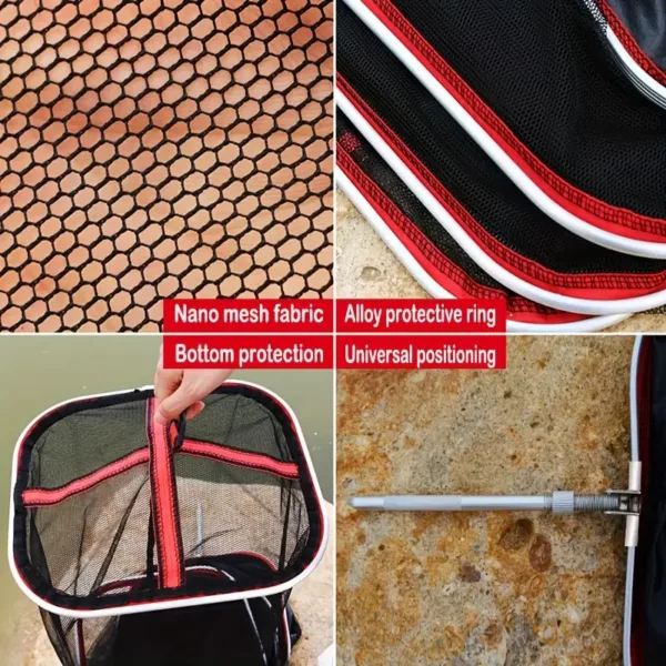 Panier de pêche pliable en filet nylon – bourriche portable séchage rapide