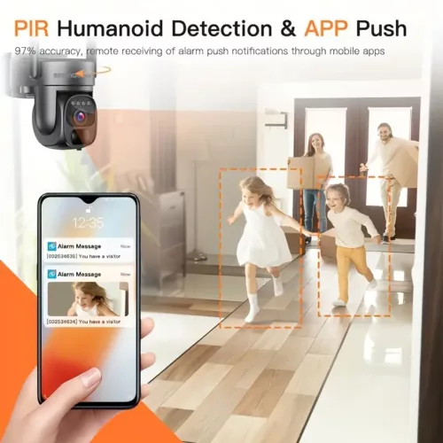 Caméra de surveillance solaire 1080p HD – vision nocturne et détection de mouvement