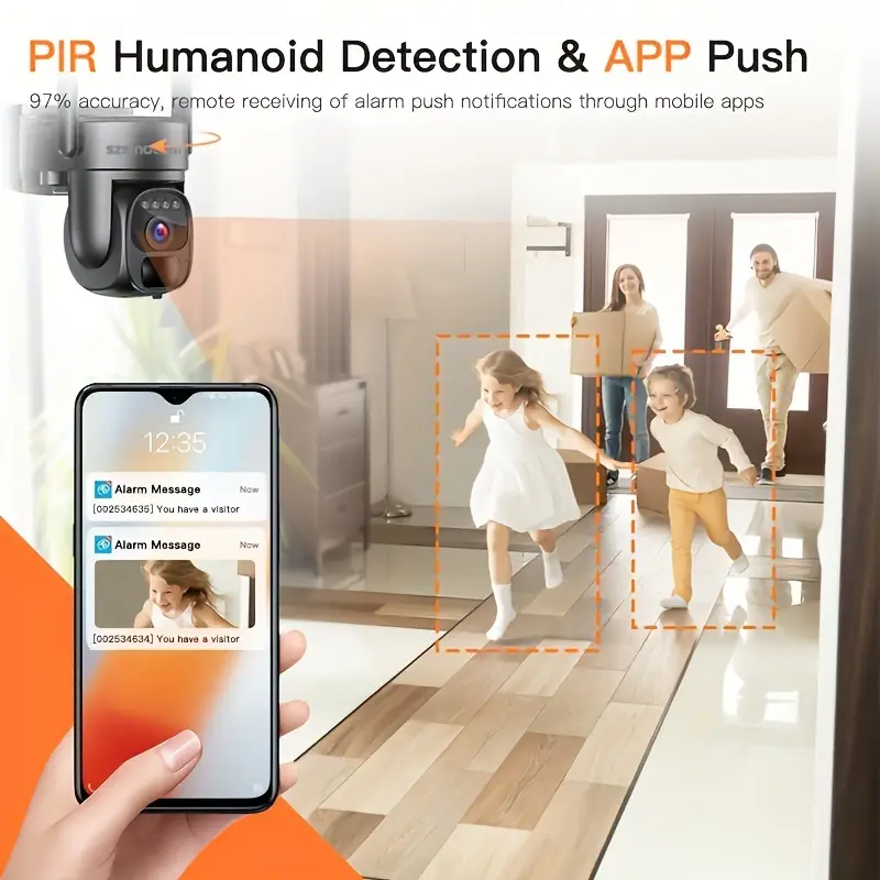 Caméra de surveillance solaire 1080p HD – vision nocturne et détection de mouvement