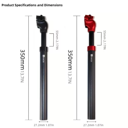 Tige de selle VTT à suspension en alliage léger – installation sans outil