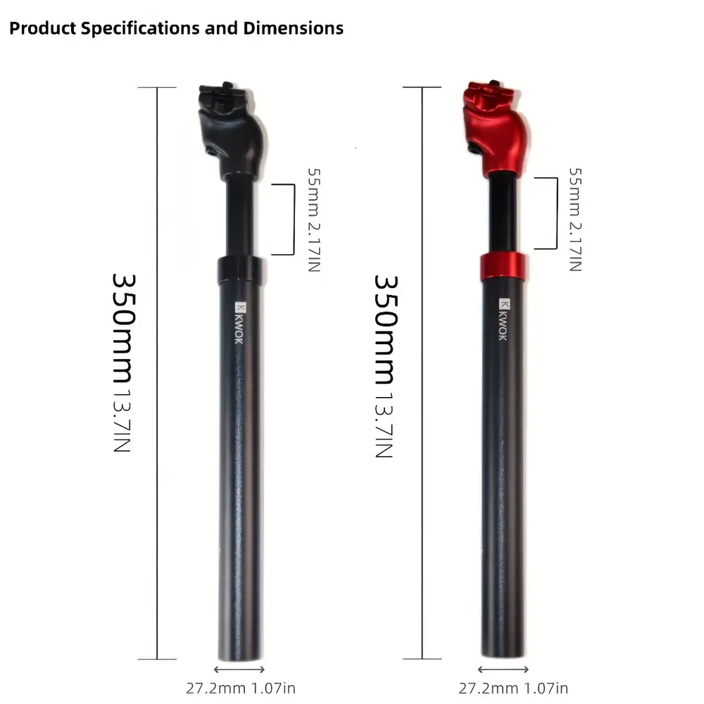Tige de selle VTT à suspension en alliage léger – installation sans outil