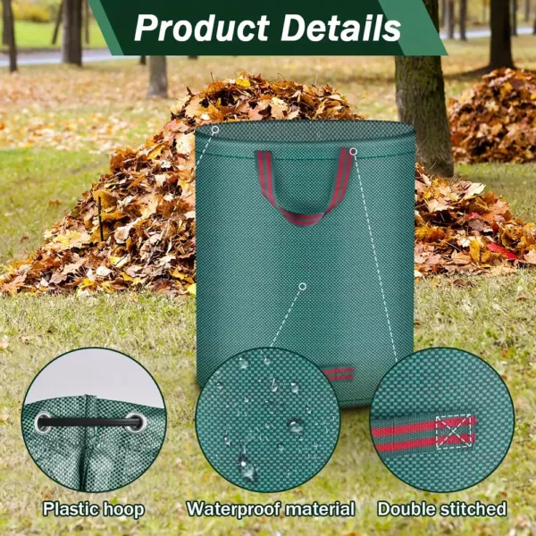 Sacs à déchets de jardin réutilisables – lot de 3 sacs résistants et durables