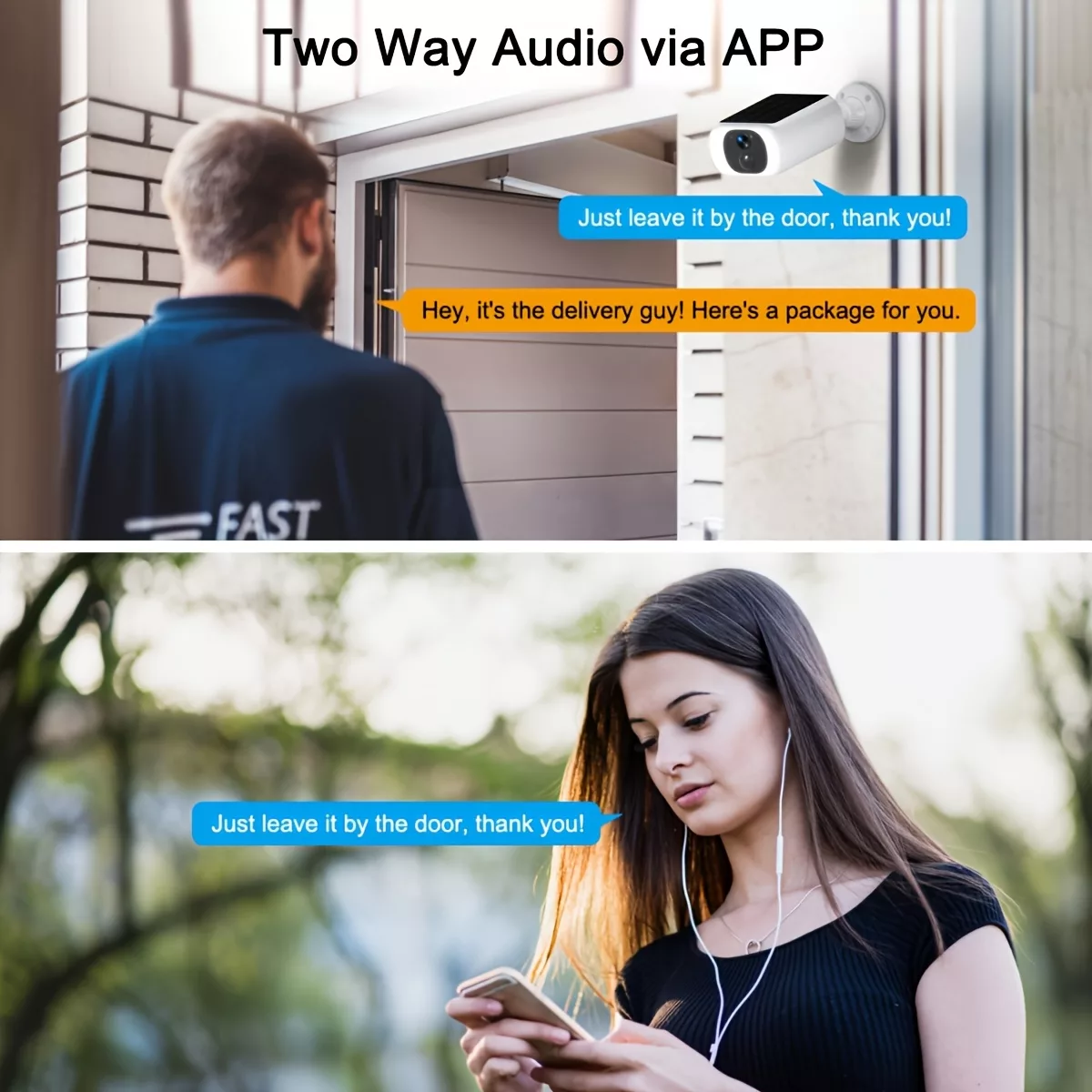 Caméra de surveillance solaire sans fil 3MP extérieure – vision nocturne HD