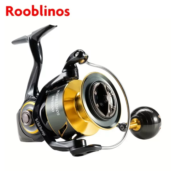 Moulinet de pêche rotatif en métal à frein puissant 12 kg – 9+1 roulements