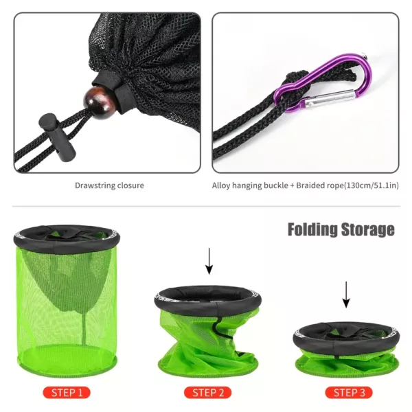 Panier de pêche flottant pour poissons – filet maillage nylon robuste