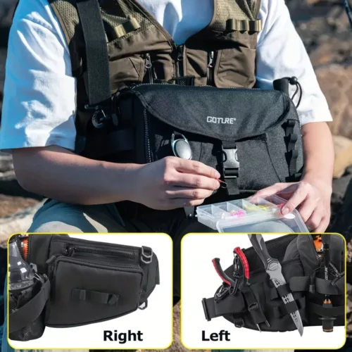 Sac de pêche multifonction avec bretelles – rangement matériel et accessoires