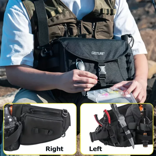 Sac de pêche multifonction avec bretelles – rangement matériel et accessoires