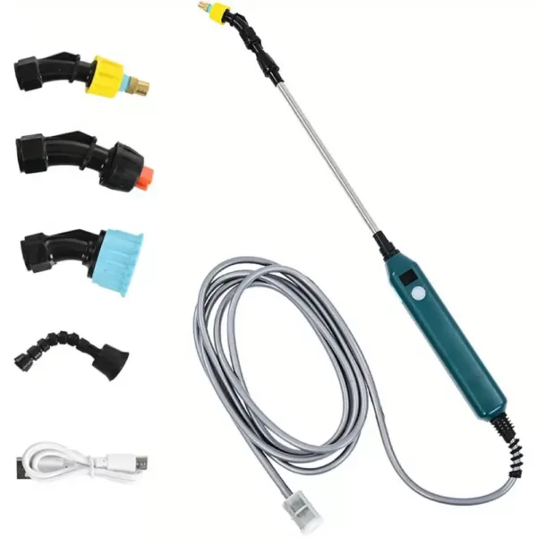 Pulvérisateur télescopique USB rechargeable – 3 buses brume, portable jardin et maison
