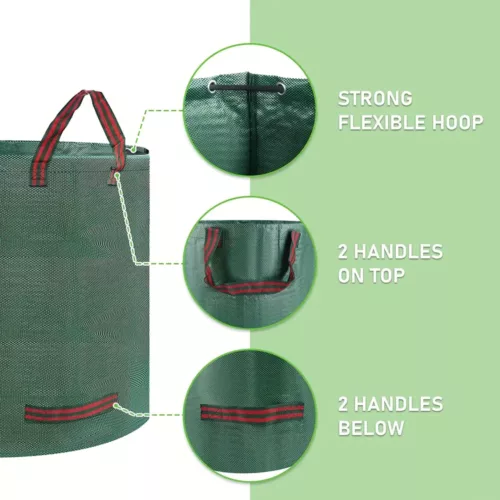 Sacs de jardin réutilisables avec poignées – lot de 3 pour déchets verts
