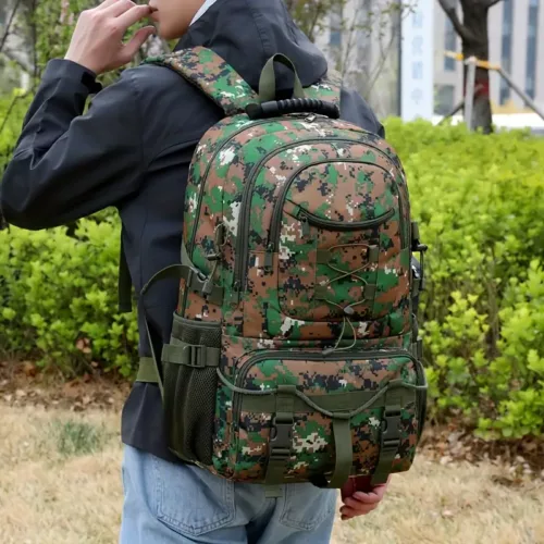 Sac à dos homme camouflage géométrique – grande capacité et style sportif