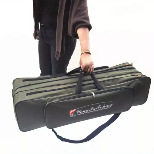 Sac fourreau de pêche militaire vintage avec fermeture éclair renforcée