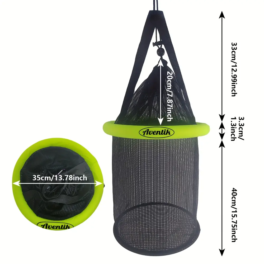 Panier de pêche flottant pliable en nylon – sac bourriche portable durable