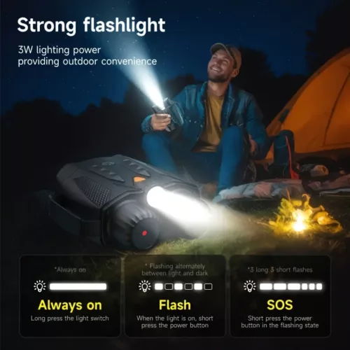 Jumelles vision nocturne HD 4K avec enregistrement vidéo 1080P et écran LCD 3