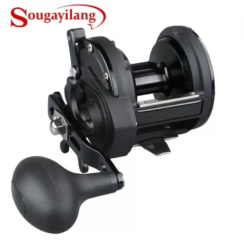 Moulinet de pêche ambidextre 6.0:1 en carbone – frein puissant 25 kg mer et bateau