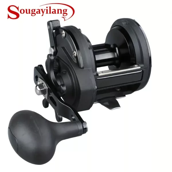 Moulinet de pêche ambidextre 6.0:1 en carbone – frein puissant 25 kg mer et bateau