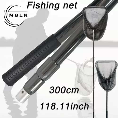 Filet de pêche robuste à tête large avec manche télescopique extensible