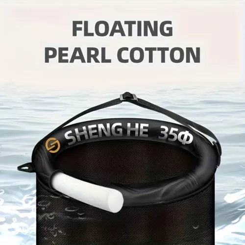 Filet de pêche pliable avec flotteur – panier à poissons robuste et portable