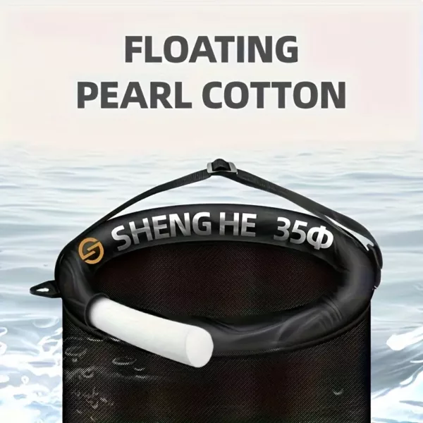 Filet de pêche pliable avec flotteur – panier à poissons robuste et portable
