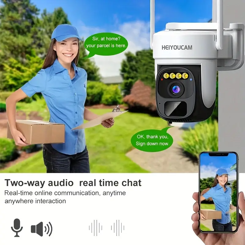 Caméra de surveillance extérieure sans fil solaire – rotation 360° et vision nocturne
