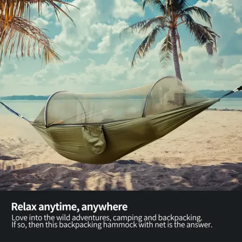 Hamac suspendu double avec moustiquaire – nylon respirant, charge 300 kg