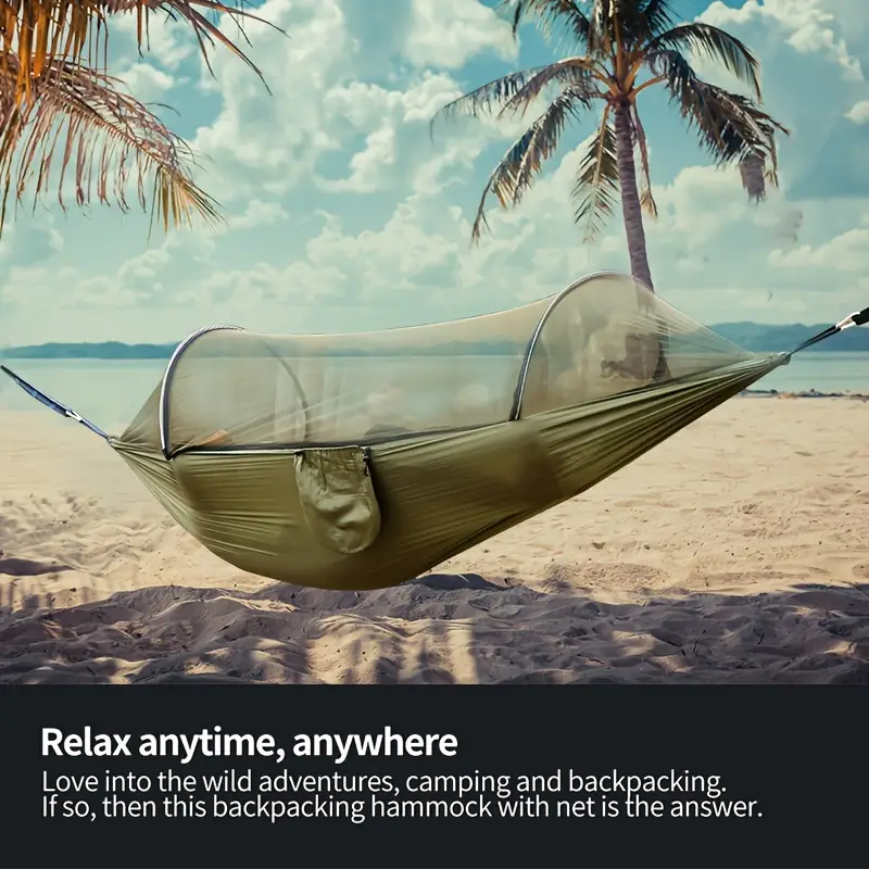 Hamac suspendu double avec moustiquaire – nylon respirant, charge 300 kg