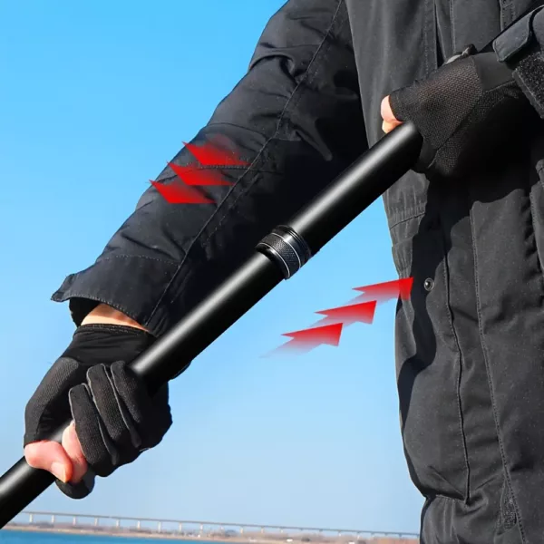 Epuisette de pêche pliable en alliage et filet résistant – manche carbone robuste
